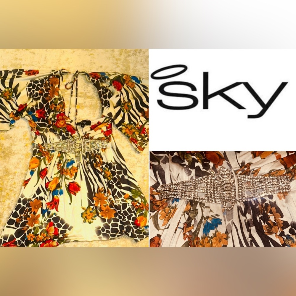 Floral and Animal Print Kimono Top